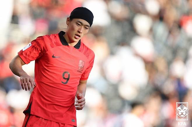 대한민국 축구대표팀 공격수 조규성. /사진=대한축구협회 제공