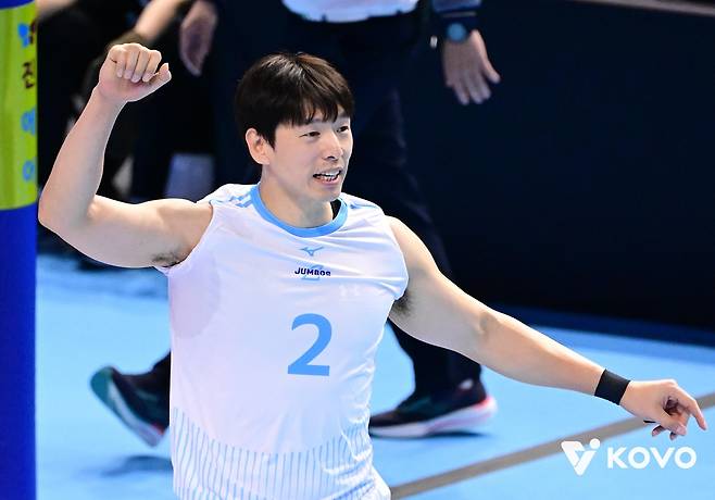 삼성화재전 선발 세터로 나선 대한항공의 한선수 [한국배구연맹 제공. 재판매 및 DB 금지]