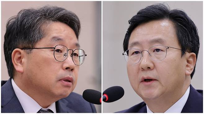 노만석 검찰총장 직무대행과 정진우 서울중앙지검장./남강호 기자·뉴스1