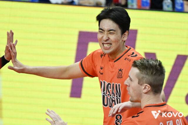 환호하는 차지환./KOVO