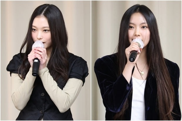 뉴진스 해린(왼쪽)과 혜인. 연합뉴스