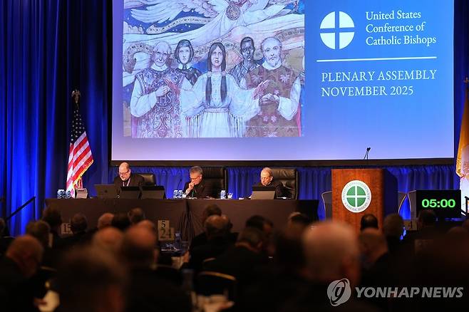 볼티모어에서 열린 2025 미국 가톨릭 주교회의 연례 총회 [AP=연합뉴스. 재판매 및 DB 금지]