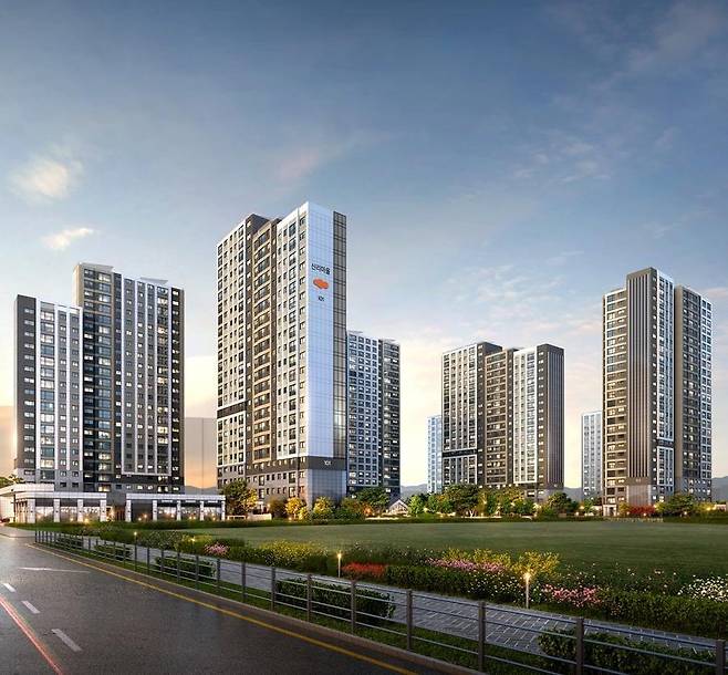 충남 홍성군 홍북읍 신경리 일원에 들어서는 ‘e편한세상 내포 에듀플라츠’. 초중고교를 모두 걸어서 통학할 수 있는 ‘학세권’ 단지다. DL이앤씨 제공