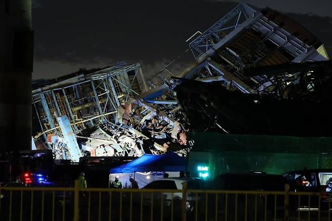 울산화력발전소 보일러 타워 붕괴 사고 현장. /사진=연합뉴스
