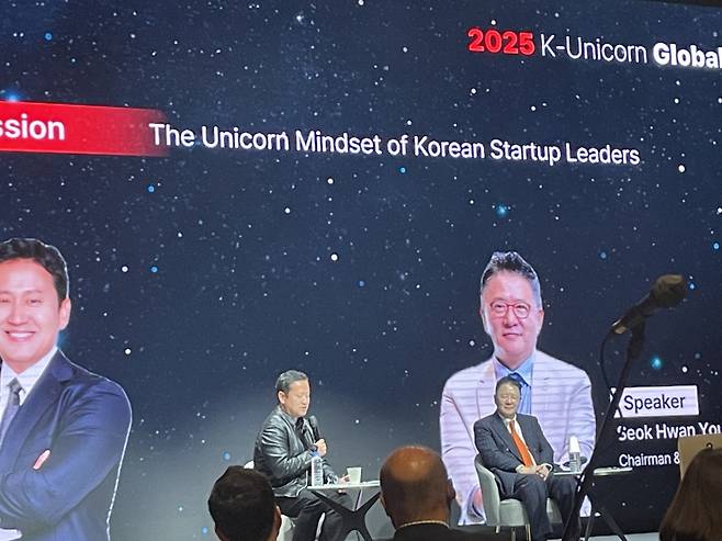 정주영 그래비티벤처스 각자 대표(왼쪽)와 유석환 로킷헬스케어 회장(오른쪽) /사진=김진현 기자