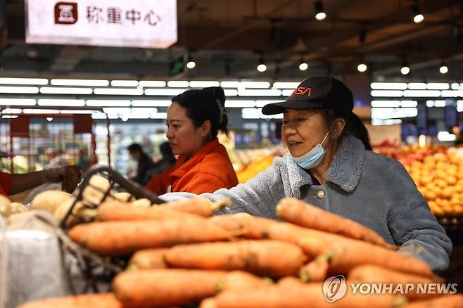 중국 베이징의 한 슈퍼마켓 [EPA=연합뉴스 자료사진]