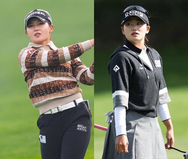 2025년 한국여자프로골프(KLPGA) 투어 이벤트 대회인 위믹스 챔피언십에 출전한 박현경, 노승희 프로. 사진제공=KLPGA (사진을 무단으로 사용하지 마십시오.)