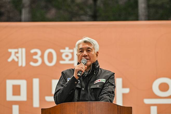 발언하는 최승준 정선군수 [정선군 제공. 재판매 및 DB 금지]