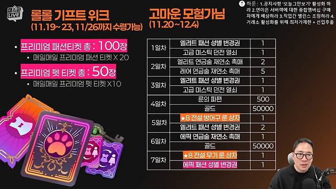 - 기간 내 접속만하면 모든 보상을 얻을 수 있다