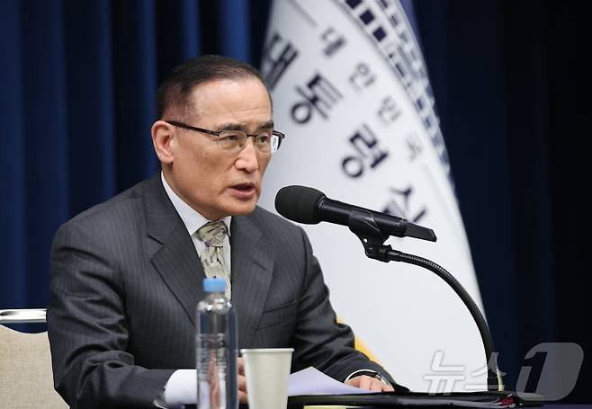 위성락 국가안보실장이 14일 서울 용산 대통령실 청사에서 G20 순방 일정 관련 브리핑을 하고 있다. 2025.11.14/뉴스1 ⓒ News1 허경 기자