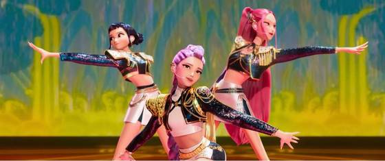 넷플릭스 애니메이션 '케이팝데몬헌터스'의 걸그룹 헌트릭스. 사진 넷플릭스