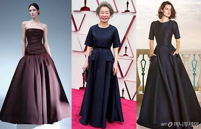 가수 겸 작곡가 이재가 16일(현지 시간) 미국 캘리포니아주 로스앤젤레스의 레이 돌비 볼룸에서 열린 제16회 거버너스 어워즈에 참석했다. 배우 윤여정이 과거 오스카 시상식에서 착용한 드레스와 같은 브랜드로 눈길을 끈다. /AFPNews=뉴스1, 로이터=뉴시스, 마마르 할림