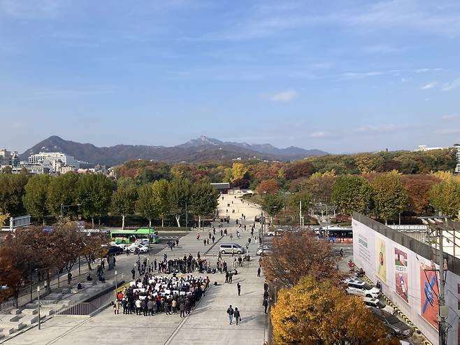 세운상가에서 내려다 본 종묘 전경 손인규 기자