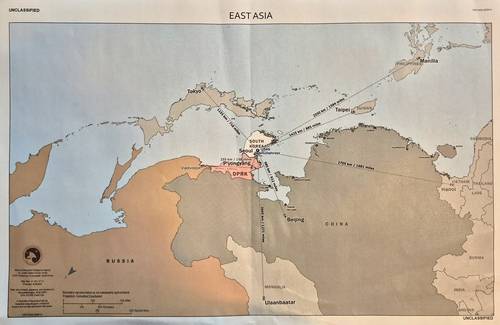 뒤집힌 동아시아 지도 (서울=연합뉴스) 주한미군이 위아래가 뒤집힌 동아시아 지도를 제작해 주한미군 교육용으로 사용하는 것으로 최근 확인됐다. 2025.7.1 [한미동맹재단 신경수 사무총장 제공. 재판매 및 DB금지]     photo@yna.co.kr (끝) <저작권자(c) 연합뉴스, 무단 전재-재배포, AI 학습 및 활용 금지>