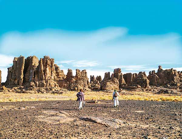 화이트 세파르로 가는 길, 암반이 나무숲처럼 펼쳐진 타실리나제르국립공원의 풍경.