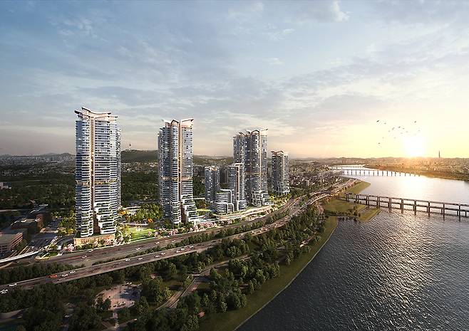 <서빙고 신동아 아파트 재건축 당선작 ‘청한재’ 조감도. 사진=해안건축>