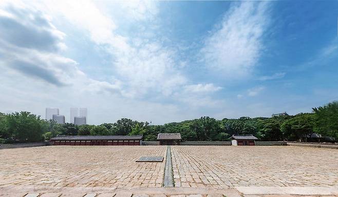 [서울=뉴시스]종묘 정전 상월대에서 세운지구를 바라본 시뮬레이션(세운4구역). 2025.11.18. (자료=서울시 제공) *재판매 및 DB 금지