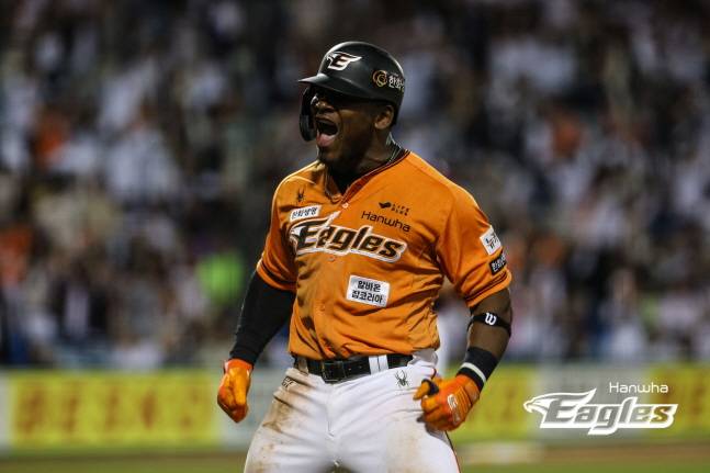 2024시즌 한화에서 활약했던 페라자의 모습. /사진=한화 이글스