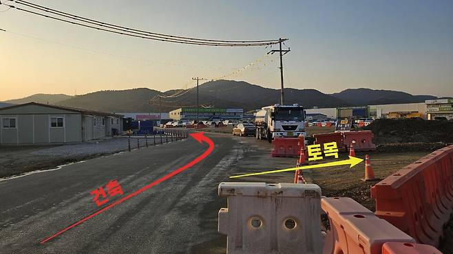 건축과 토목의 진출입 동선을 분할한 현장. <LH경기북부본부 제공>