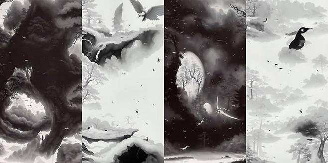 [서울=뉴시스] 제5회 한글실험프로젝트 '글(자)감(각): 쓰기와 도구' 전시에 공개된 박제성 미디어아티스트의 '자간' (사진=국립한글박물관 제공) 2025.11.19. photo@newsis.com *재판매 및 DB 금지