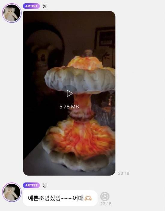 닝닝이 공개한 램프