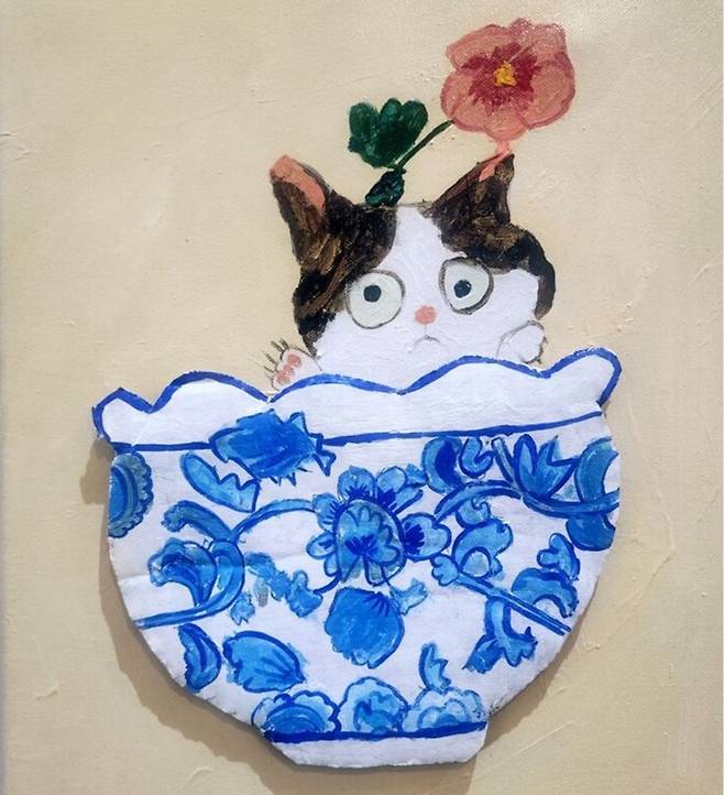 정세윤 작 '행복을 부루는 달항아리'.