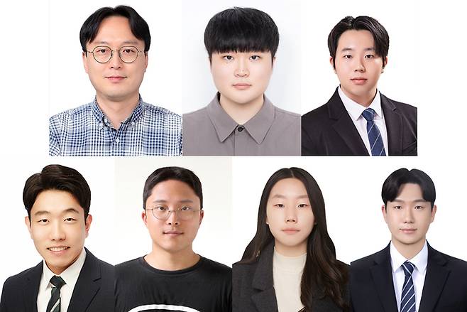 김승준 교수, 김보천 석사과정생, 강성준·여도현·김광빈 박사과정생, 엄주원·박정주 석사과정생(왼쪽부터).