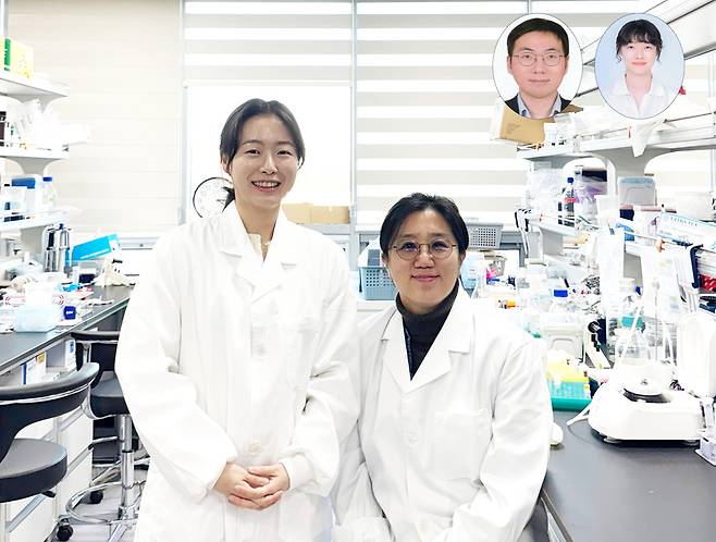 Researchers of the "Exploration of Novel Biomarkers Through a Precision Medicine Approach Using Multi-Omics and Brain Organoids in Patients With Atypical Depression and Psychotic Symptoms" study, from left: Ahn In-sook, Han Jin-ju, Kim Yang-sik and Chang So-yeon [KAIST]