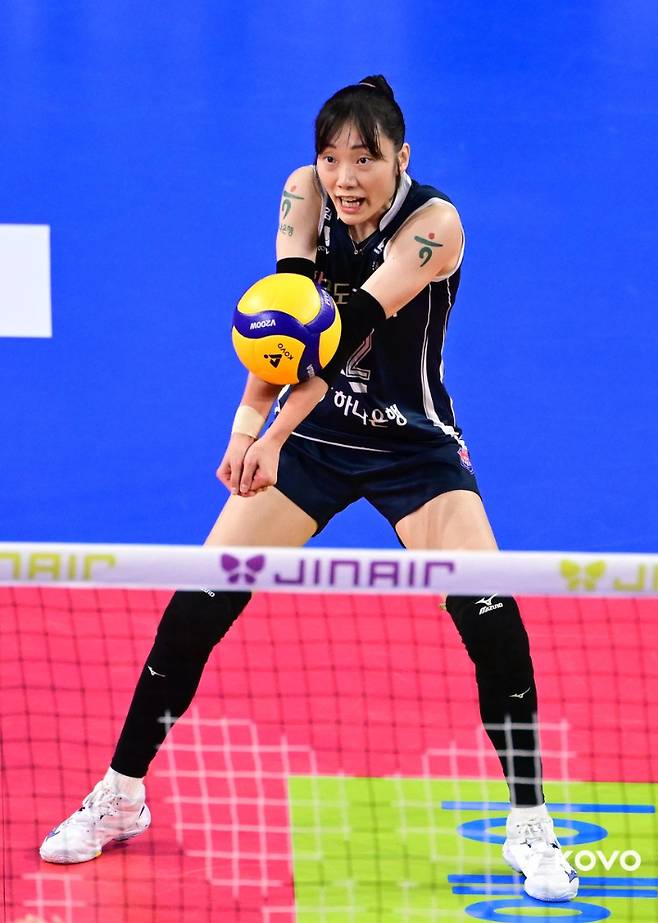 도로공사 리베로 문정원. 한국배구연맹