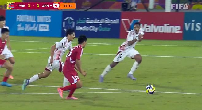 북한-일본 경기 장면. /사진=FIFA 공식 홈페이지 영상 갈무리