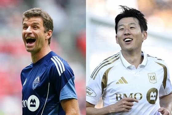 토마스 뮐러(왼쪽)와 손흥민. /AFPBBNews=뉴스1