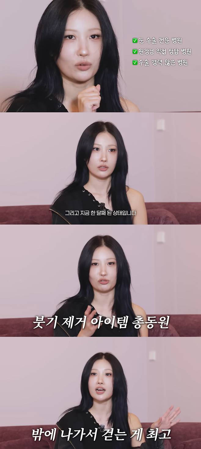 뷰티 유튜버 이사배가 한 달 전 쌍꺼풀 재수술을 받았다고 고백했다. /사진=유튜브 채널 'RISABAE' 영상