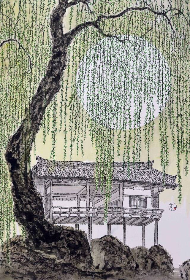 박대성 작, 'Willow Pavilion (Yu Roo) 2', 2024, 리안갤러리 제공