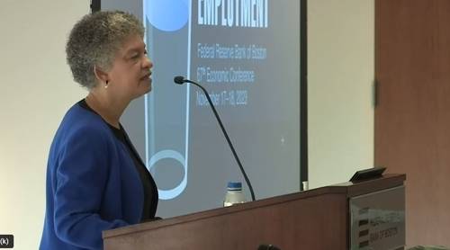 수잔 콜린스 보스턴 연방준비은행(연은) 총재. [보스턴 연방준비은행 생중계 화면 캡처]