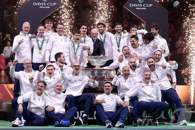 이탈리아가 스페인을 꺾고 데이비스컵 3년 연속 우승을 차지했다. ⓒ AFP=뉴스1