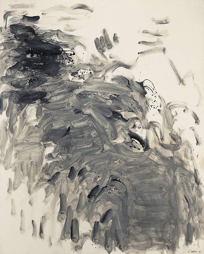 Lot. 21, 이우환1936 - , [With Winds], oil and mineral pigment on canvas, 161.5×130.5cm(100), 1990 (서울옥션 제공)