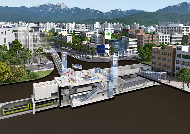 우이신설선 연장선 중 ‘102호(가칭) 정거장’ 조감도 [서울시 제공]