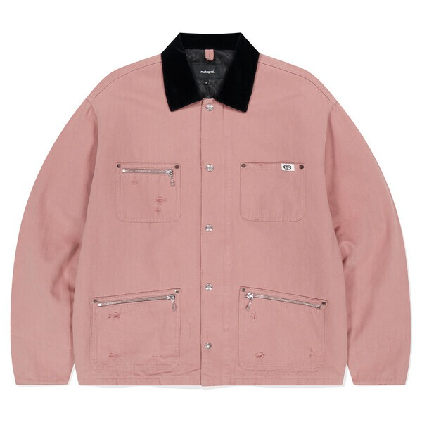 톤다운된 핑크 컬러의 워크 재킷 20만9천원 마하그리드