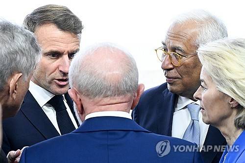 22일(현지시간) 남아공 G20 정상회의에 참석한 주요국 지도자들 [UPI=연합뉴스]