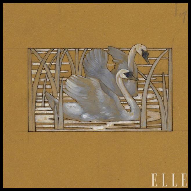 1900년작 브로치 드로잉.