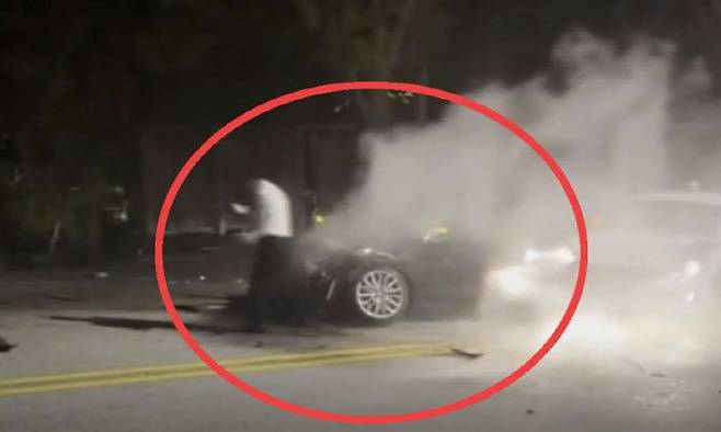 지난달 21일 오후 7시쯤 서울 용산구 도로에서 70대 택시기사가 낸 중앙선 침범 사고로 택시에 타고 있던 일본인 부부의 아기가 숨졌다. (사진=채널A 화면 캡처)