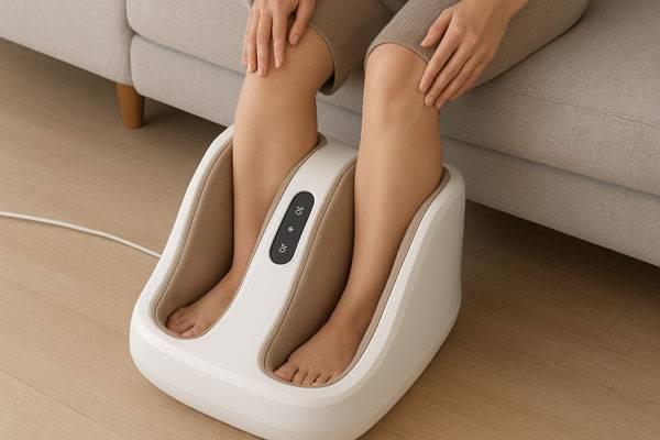 (이 사진은 기사와 직접적인 관련이 없음). 온열 다리 마사지기를 사용하는 소비자가 늘고 있지만, 저온화상 위험을 알리는 안내가 부족해 개선이 필요하다는 지적이 나왔다.​/사진=AI생성 이미지