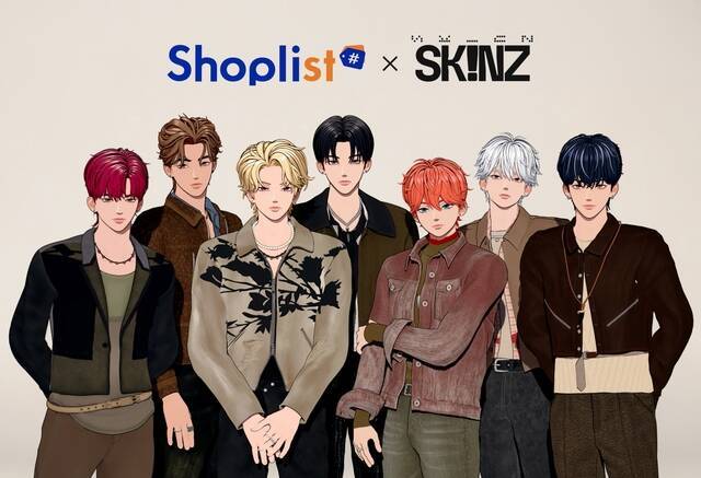 버추얼 보이그룹 스킨즈가 일본의 패션 이커머스 플랫폼 샵리스트(Shoplist)의 공식 앰버서더로 발탁됐다. /샵리스트, 브릿지 엔터