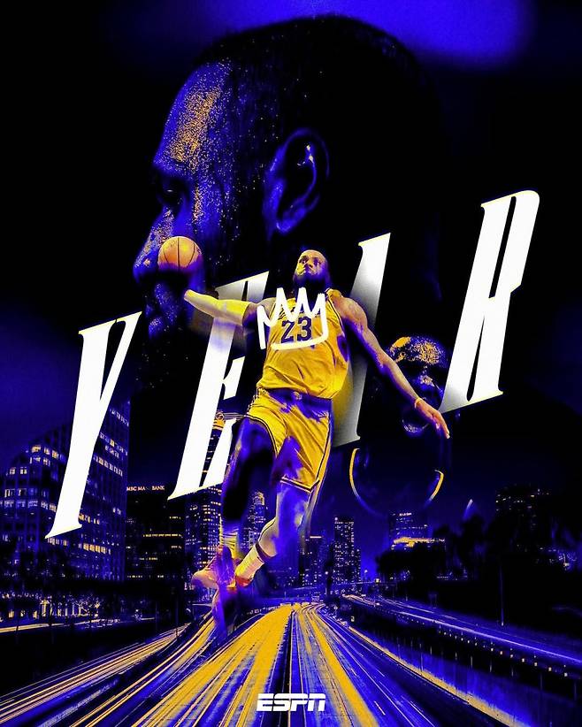 LA 제임스가 19일 유타전에 출전하면서 자신의 NBA 커리어 23번째 시즌을 소화했다. 사진=ESPN SNS