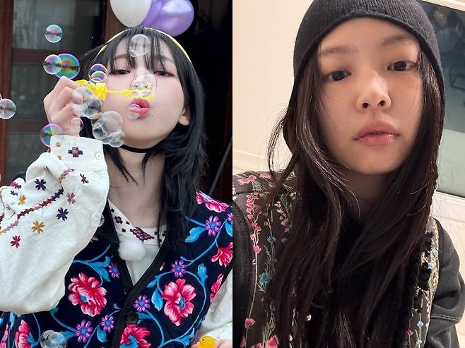 /사진=카리나, 제니 인스타그램