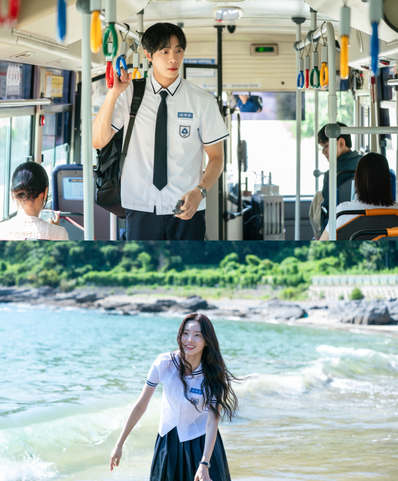 추영우(위쪽)와 신시아가 만난 '오세이사'의 새로운 스틸컷이 공개됐다. /㈜바이포엠스튜디오