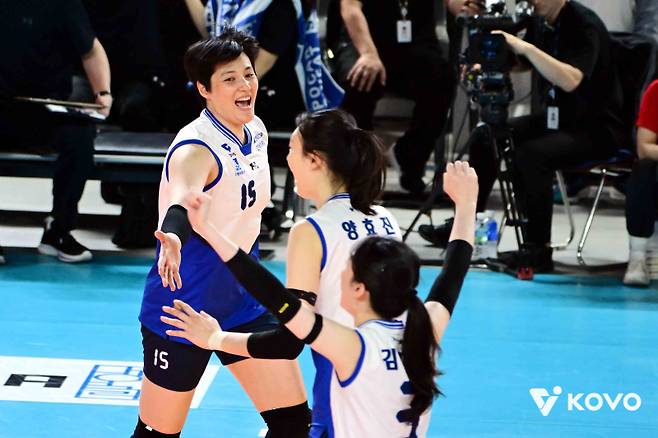 김희진이 재기 신호탄을 쐈다. 현대건설의 선두권 수성 전망도 밝아졌다. 사진=KOVO