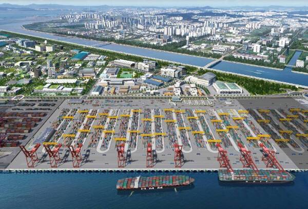 인천 신항 1-2단계 컨테이너 부두 조감도. 경기일보DB