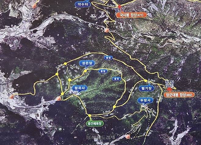 진주 월아산 등산 안내도