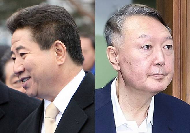 한국갤럽이 11월28일 발표한 조사 결과 각각 '가장 잘한 대통령'과 '가장 못한 대통령' 1위로 선정된 노무현 전 대통령(왼쪽)과 윤석열 전 대통령 ⓒ연합뉴스